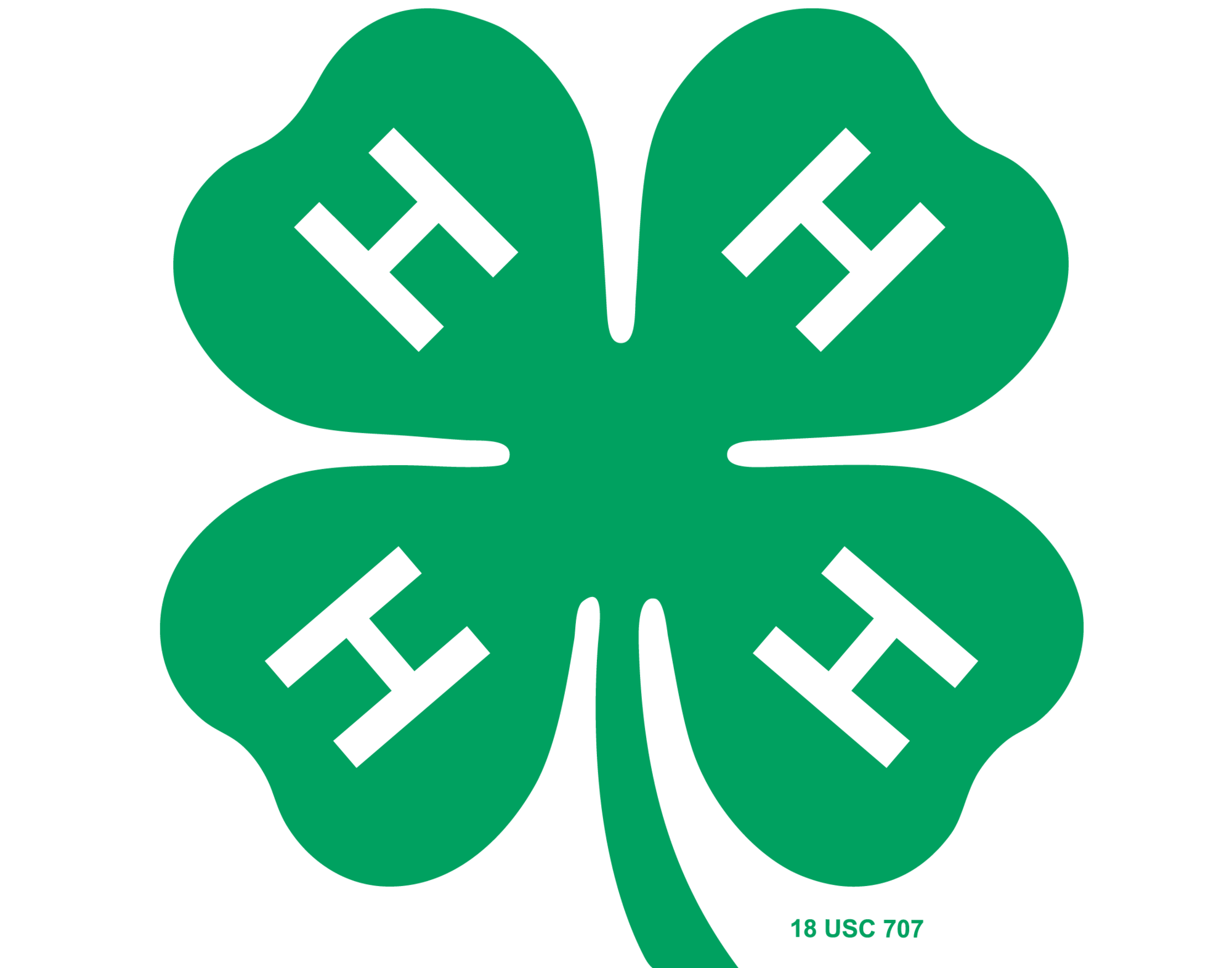 4-H logo: green four-leaf clover with a white H on each of the leaves